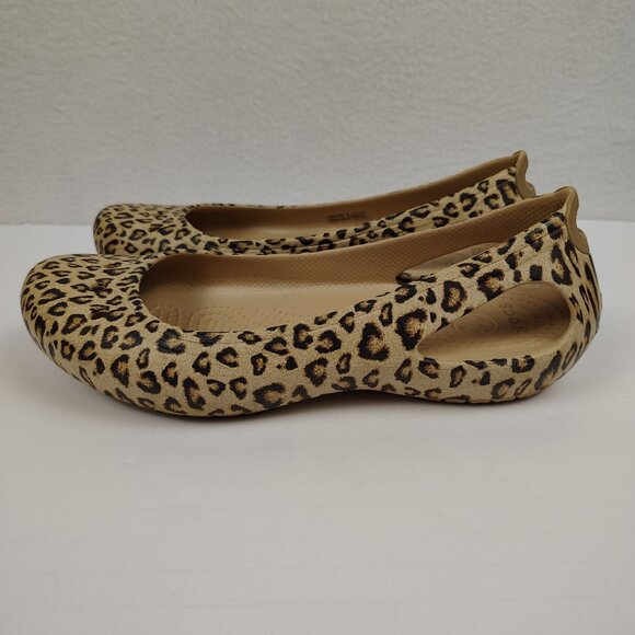 Crocs Animal Print Slip On Rubber Flats Womens 9 - Picture 4 of 9